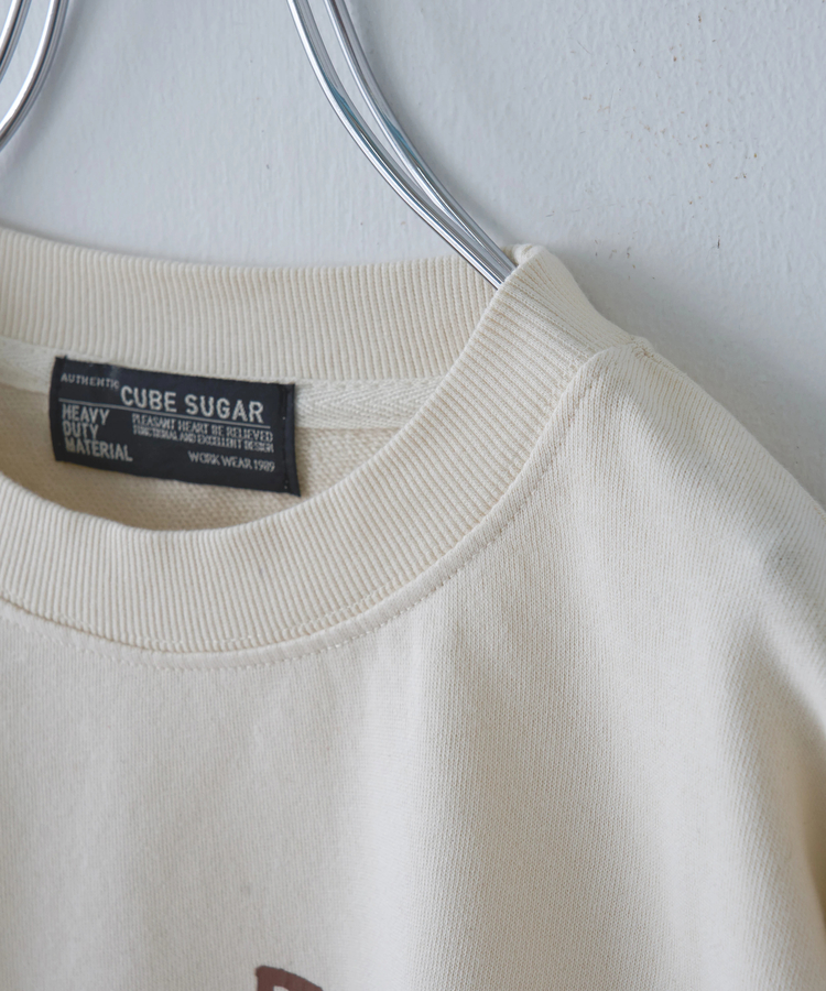 CUBE SUGAR(キューブシュガー) |【秋冬新作】30/10裏毛 リメイク風 ロゴプリント プルオーバー スウェット