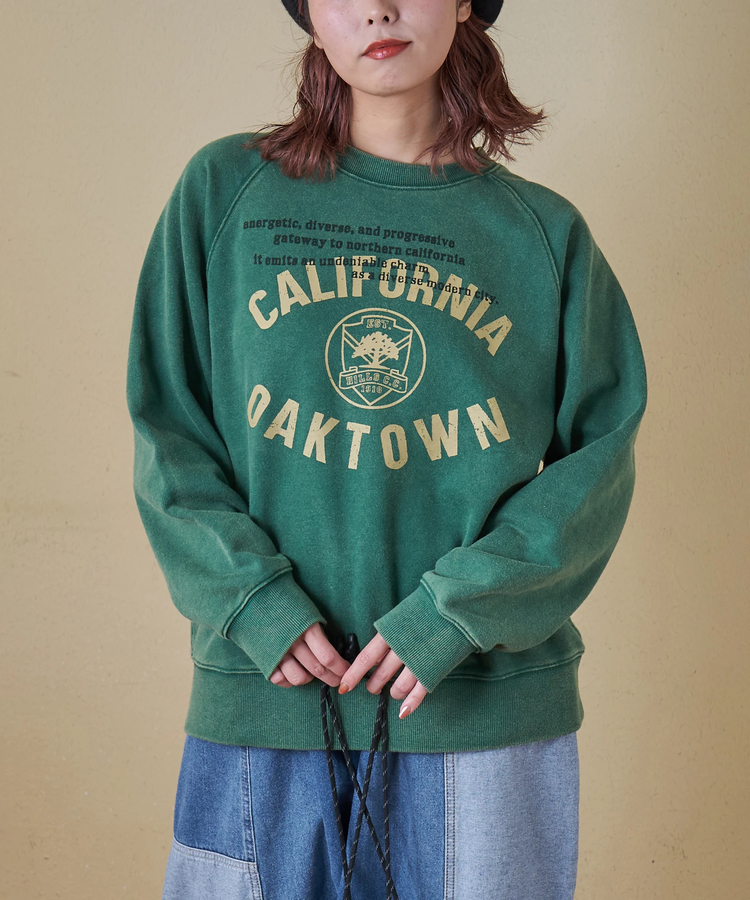 CUBE SUGAR(キューブシュガー) |【秋冬新作】CVC裏毛 パウダー加工 スウェット ラグラン トレーナー