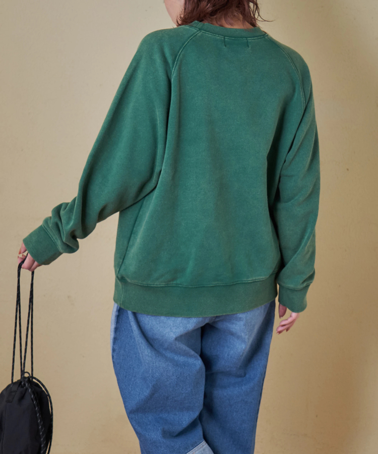 CUBE SUGAR(キューブシュガー) |【秋冬新作】CVC裏毛 パウダー加工 スウェット ラグラン トレーナー