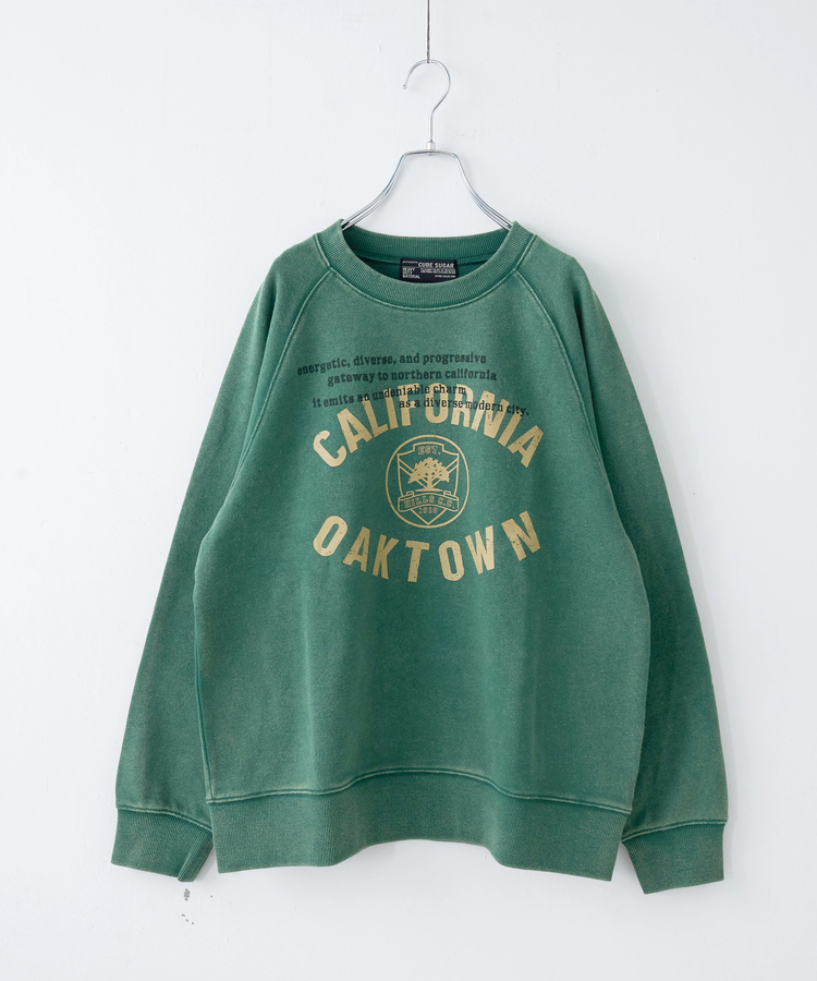 CUBE SUGAR(キューブシュガー) |【秋冬新作】CVC裏毛 パウダー加工 スウェット ラグラン トレーナー