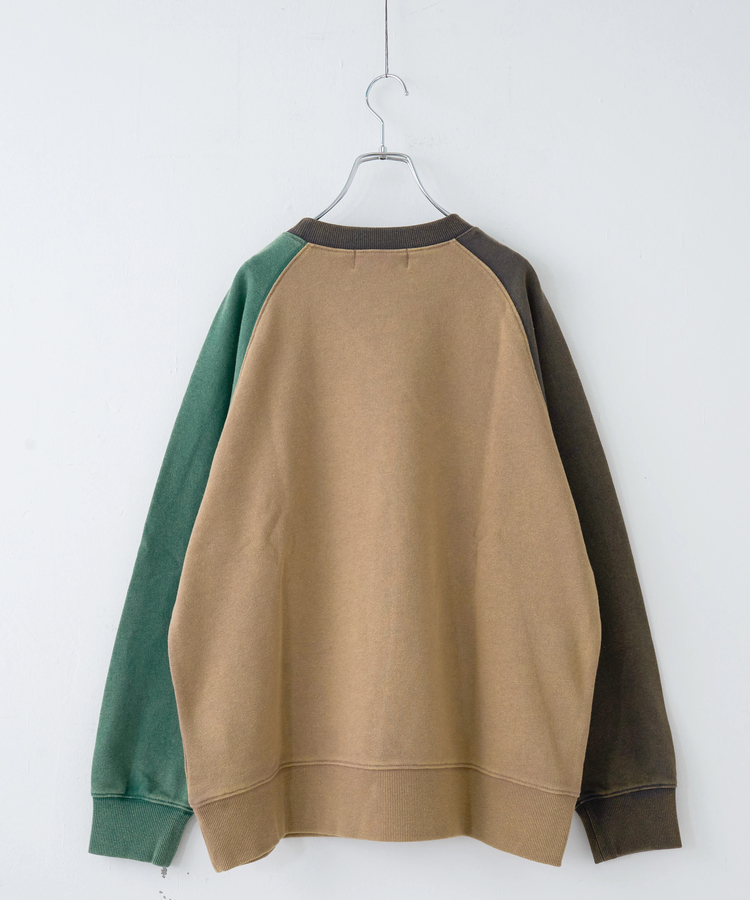 CUBE SUGAR(キューブシュガー) |【秋冬新作】CVC裏毛 パウダー加工 スウェット ラグラン トレーナー