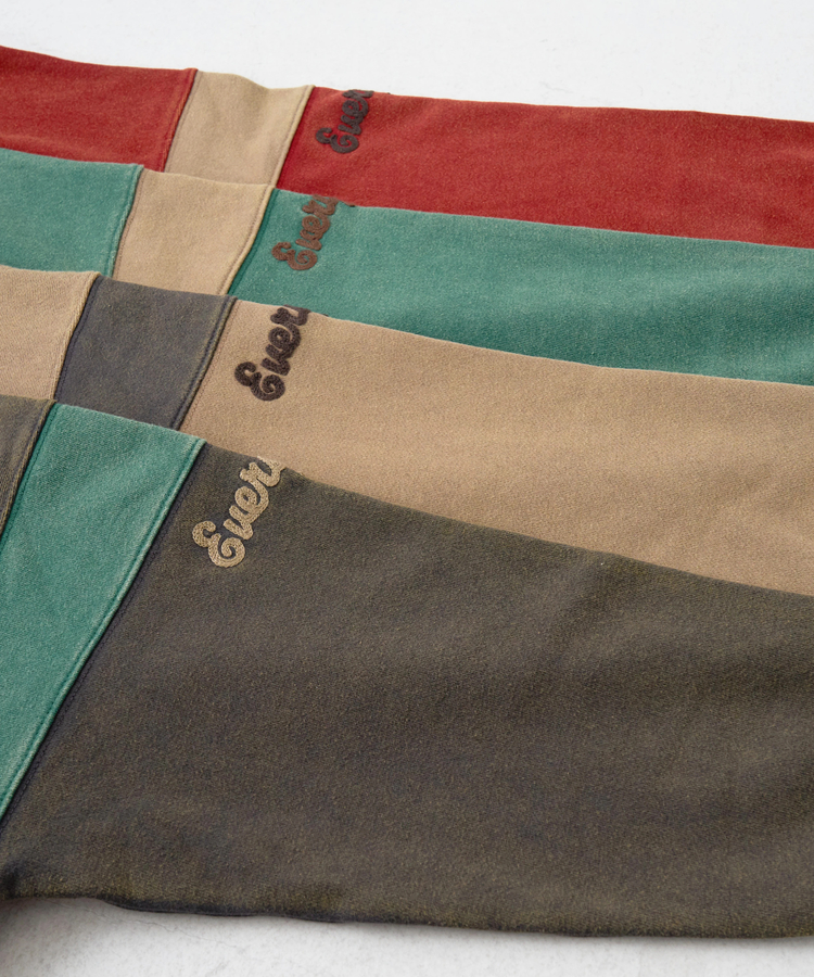 CUBE SUGAR(キューブシュガー) |【秋冬新作】CVC裏毛 パウダー加工 袖切替 プルオーバー スウェット