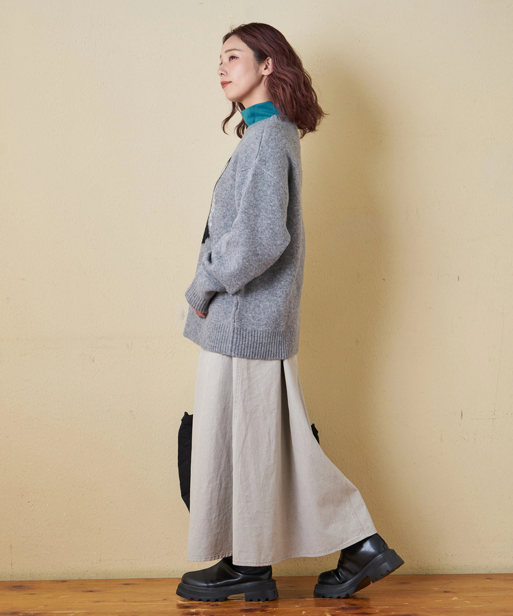 CUBE SUGAR(キューブシュガー) |【秋冬新作】リサイクル ニット アニマル柄 ジャガード プルオーバー