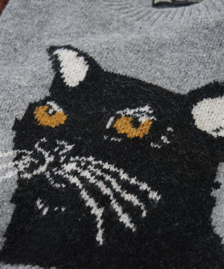 CUBE SUGAR(キューブシュガー) |【秋冬新作】リサイクル ニット アニマル柄 ジャガード プルオーバー