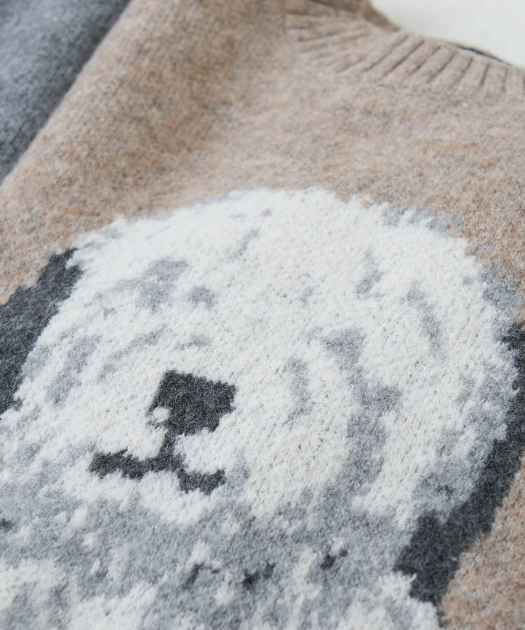 CUBE SUGAR(キューブシュガー) |【秋冬新作】リサイクル ニット アニマル柄 ジャガード プルオーバー