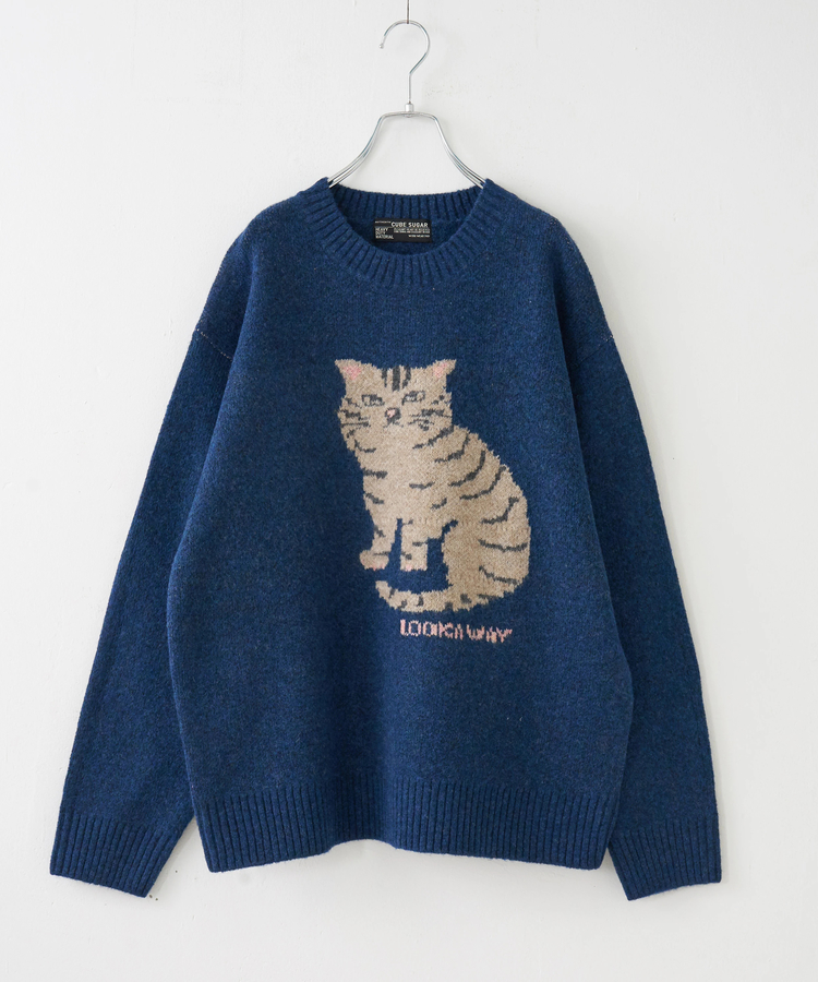 CUBE SUGAR(キューブシュガー) |【秋冬新作】リサイクル ニット アニマル柄 ジャガード プルオーバー