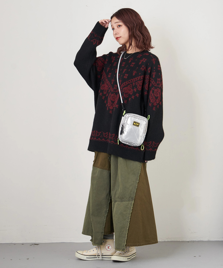 CUBE SUGAR(キューブシュガー) |【秋冬新作】リサイクル ニット ペイズリー柄 ジャガード プルオーバー