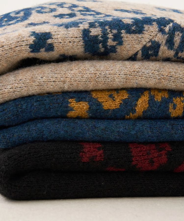 CUBE SUGAR(キューブシュガー) |【秋冬新作】リサイクル ニット ペイズリー柄 ジャガード プルオーバー