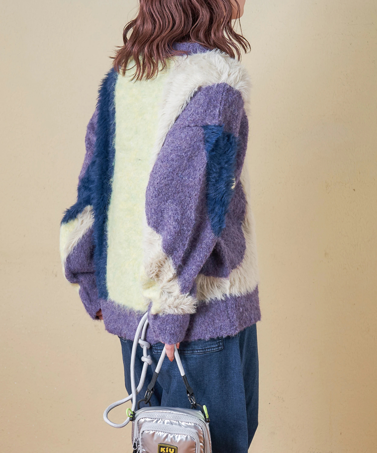 CUBE SUGAR(キューブシュガー) |【秋冬新作】ループヤーン × シャギーヤーン ニット ランダム ストライプ プルオーバー