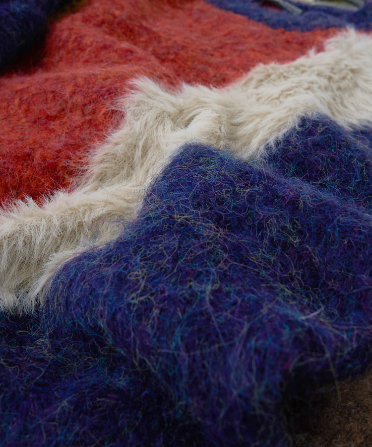 CUBE SUGAR(キューブシュガー) |【秋冬新作】ループヤーン × シャギーヤーン ニット ランダム ストライプ プルオーバー