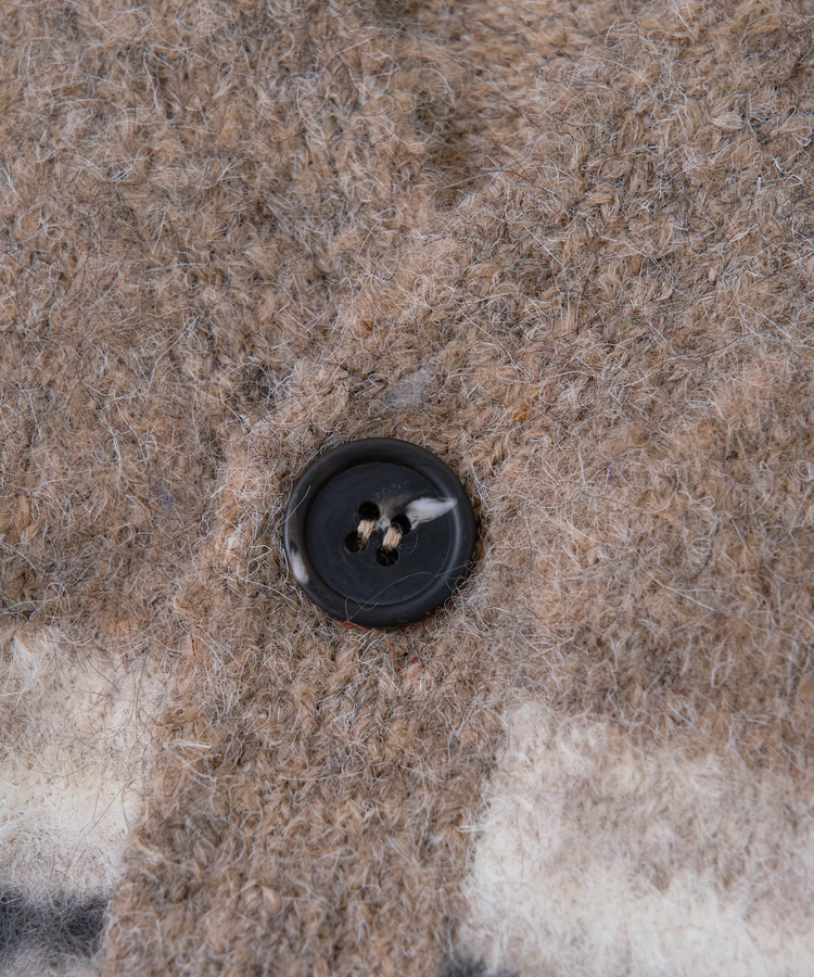 CUBE SUGAR(キューブシュガー) |【秋冬新作】ループヤーン × シャギーヤーン マルチボーダー ニット Vネック カーディガン