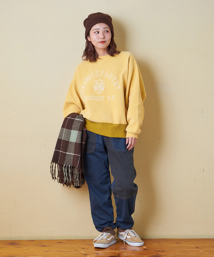 CUBE SUGAR(キューブシュガー) |【秋冬新作】モールヤーン ニット ロゴプリント プルオーバー