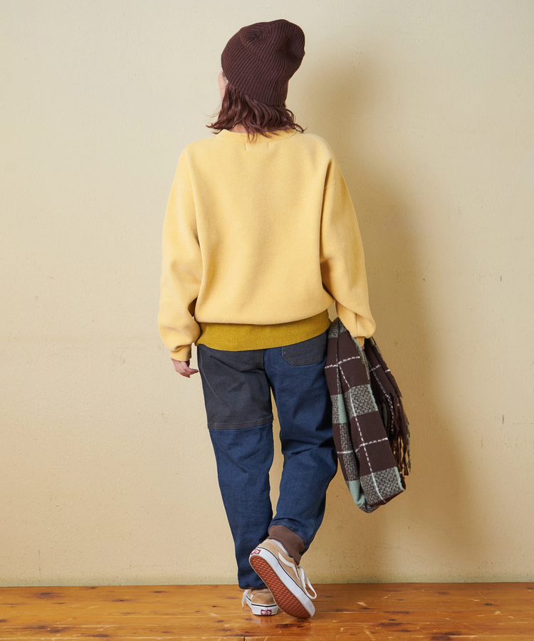 CUBE SUGAR(キューブシュガー) |【秋冬新作】モールヤーン ニット ロゴプリント プルオーバー