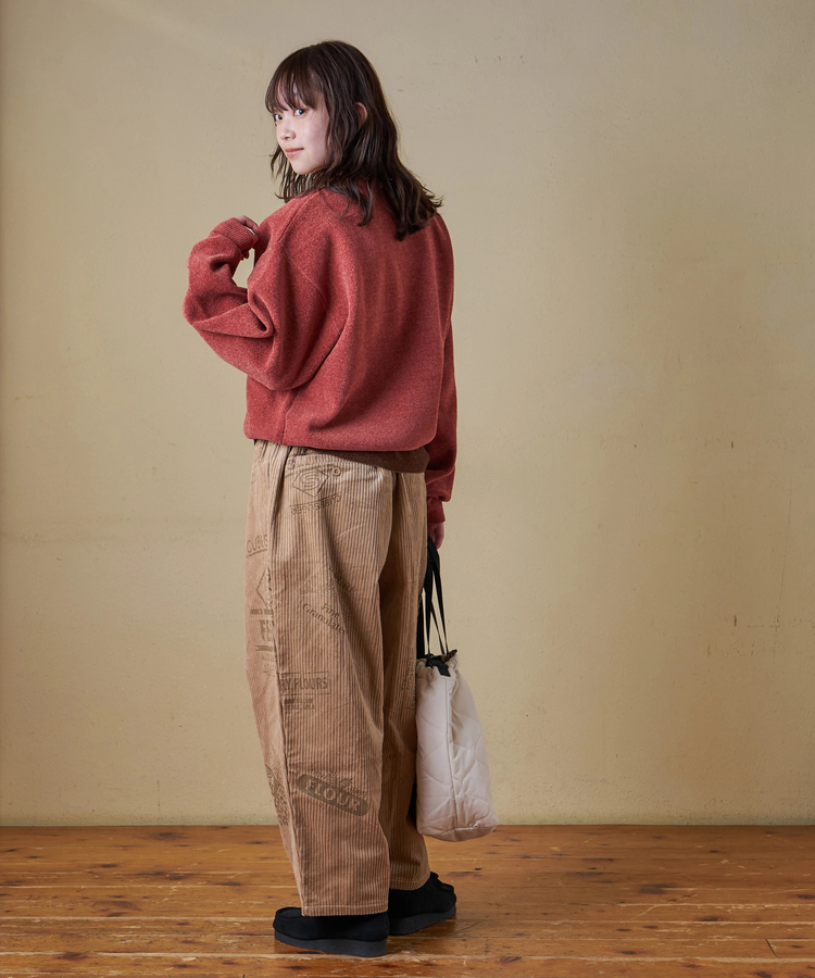 CUBE SUGAR(キューブシュガー) |【秋冬新作】モールヤーン ニット ロゴプリント プルオーバー