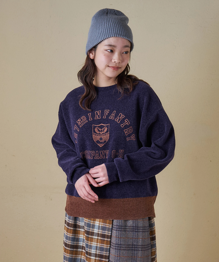 CUBE SUGAR(キューブシュガー) |【秋冬新作】モールヤーン ニット ロゴプリント プルオーバー