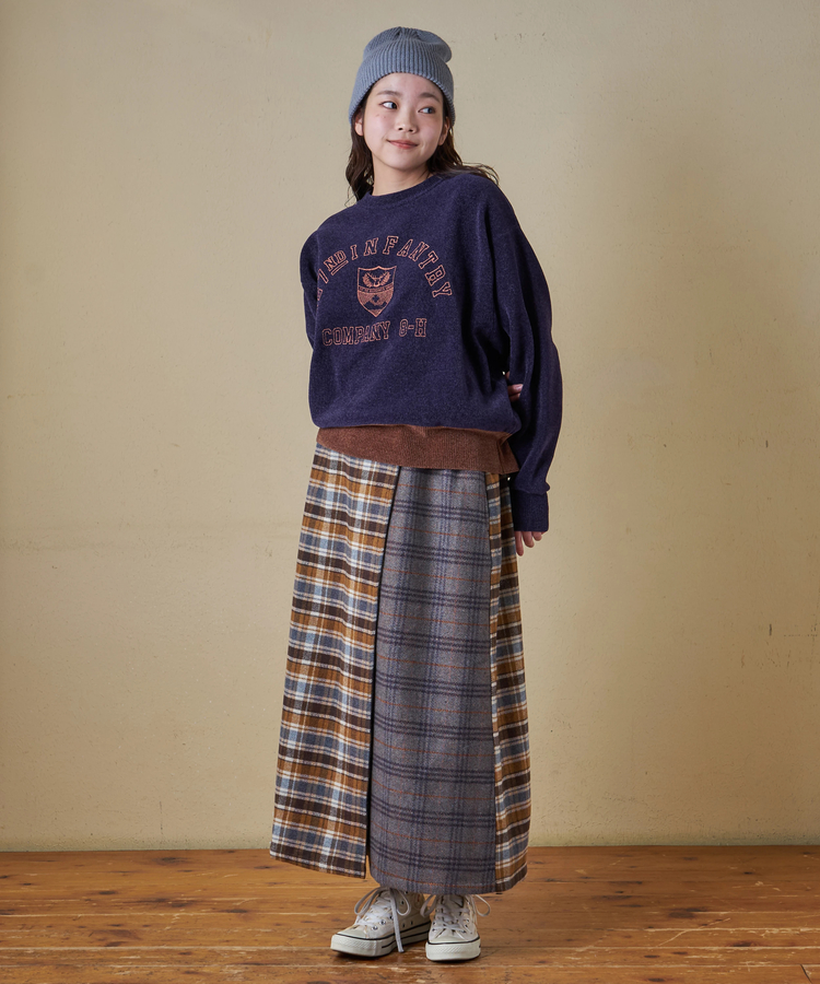 CUBE SUGAR(キューブシュガー) |【秋冬新作】モールヤーン ニット ロゴプリント プルオーバー