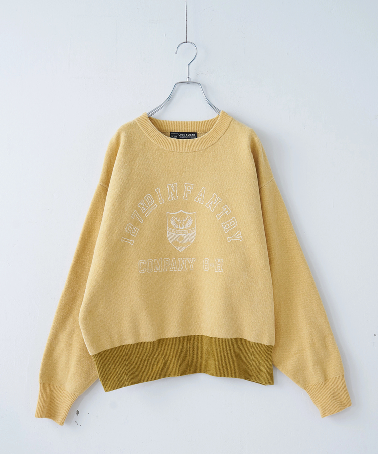 CUBE SUGAR(キューブシュガー) |【秋冬新作】モールヤーン ニット ロゴプリント プルオーバー