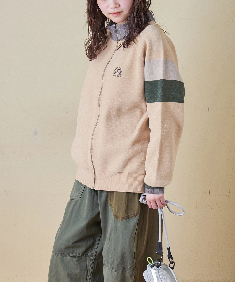 CUBE SUGAR(キューブシュガー) |【秋冬新作】モールヤーン ニット ライン入り トラックジャケット