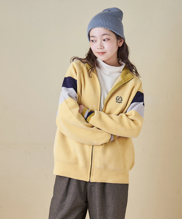 CUBE SUGAR(キューブシュガー) |【秋冬新作】モールヤーン ニット ライン入り トラックジャケット