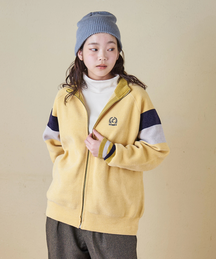 CUBE SUGAR(キューブシュガー) |【秋冬新作】モールヤーン ニット ライン入り トラックジャケット