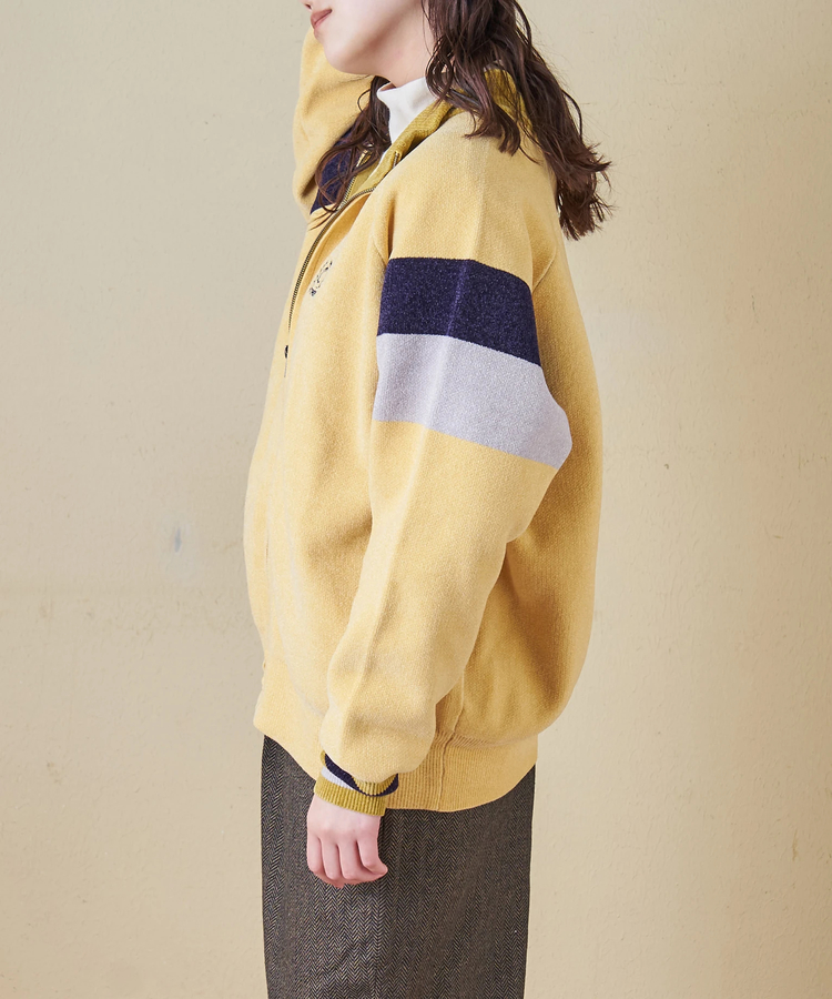 CUBE SUGAR(キューブシュガー) |【秋冬新作】モールヤーン ニット ライン入り トラックジャケット