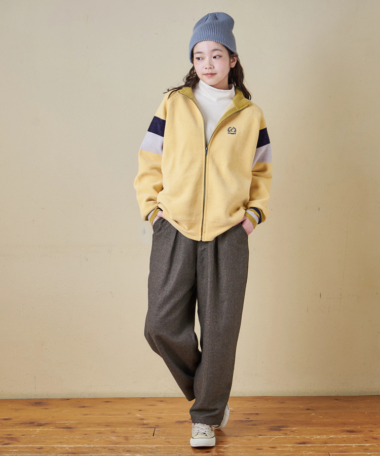 CUBE SUGAR(キューブシュガー) |【秋冬新作】モールヤーン ニット ライン入り トラックジャケット