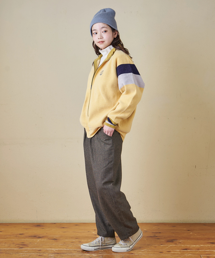 CUBE SUGAR(キューブシュガー) |【秋冬新作】モールヤーン ニット ライン入り トラックジャケット