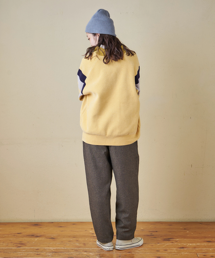 CUBE SUGAR(キューブシュガー) |【秋冬新作】モールヤーン ニット ライン入り トラックジャケット