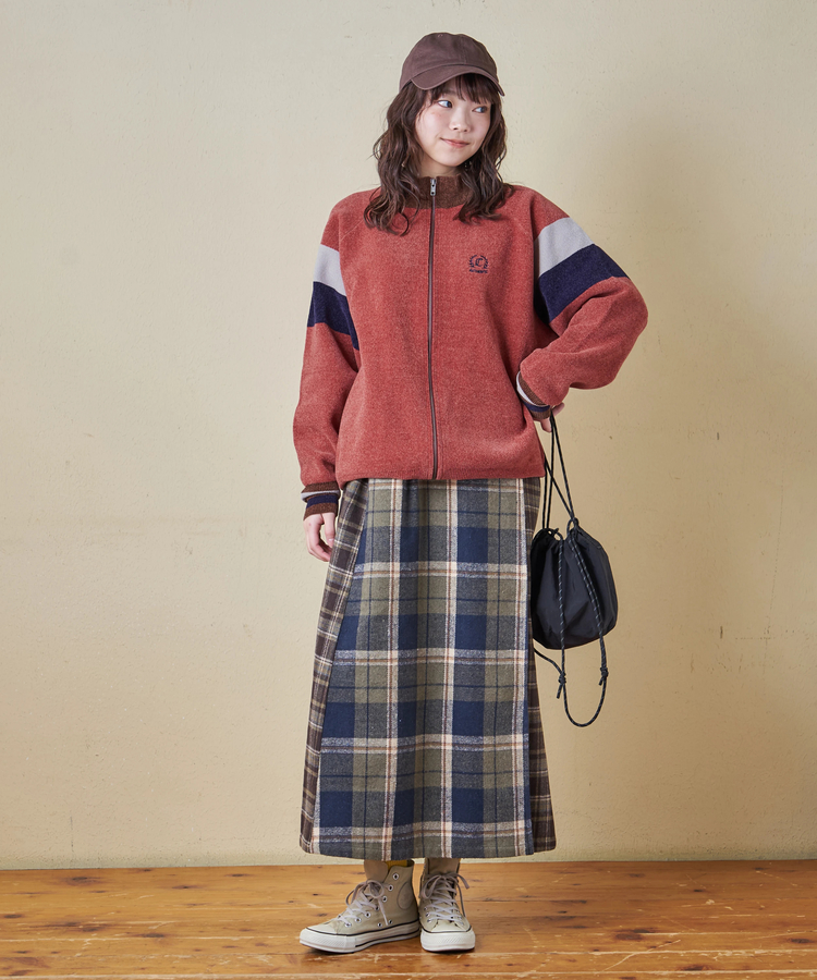 CUBE SUGAR(キューブシュガー) |【秋冬新作】モールヤーン ニット ライン入り トラックジャケット