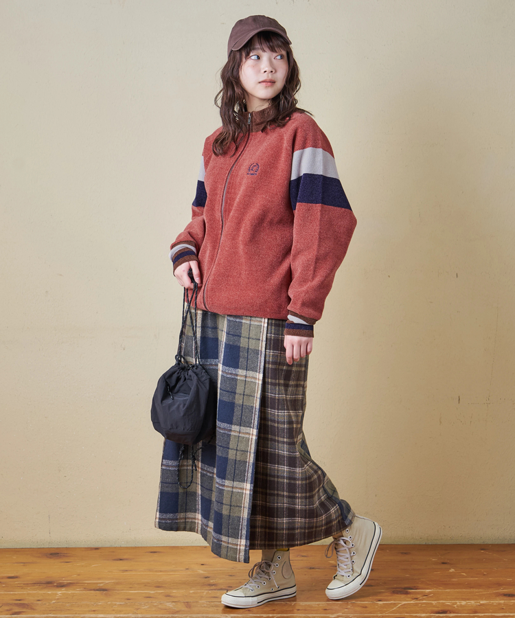 CUBE SUGAR(キューブシュガー) |【秋冬新作】モールヤーン ニット ライン入り トラックジャケット