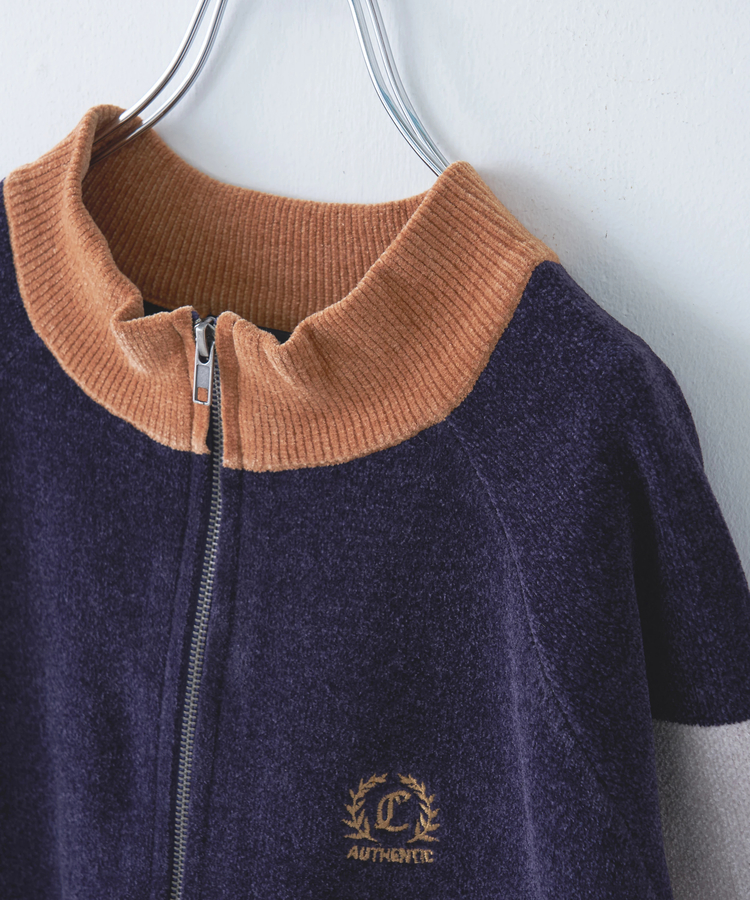 CUBE SUGAR(キューブシュガー) |【秋冬新作】モールヤーン ニット ライン入り トラックジャケット