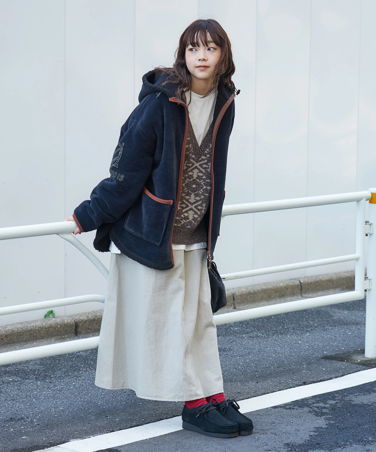 CUBE SUGAR(キューブシュガー) |【秋冬新作】モール ジャガード ニット Vネック ベスト