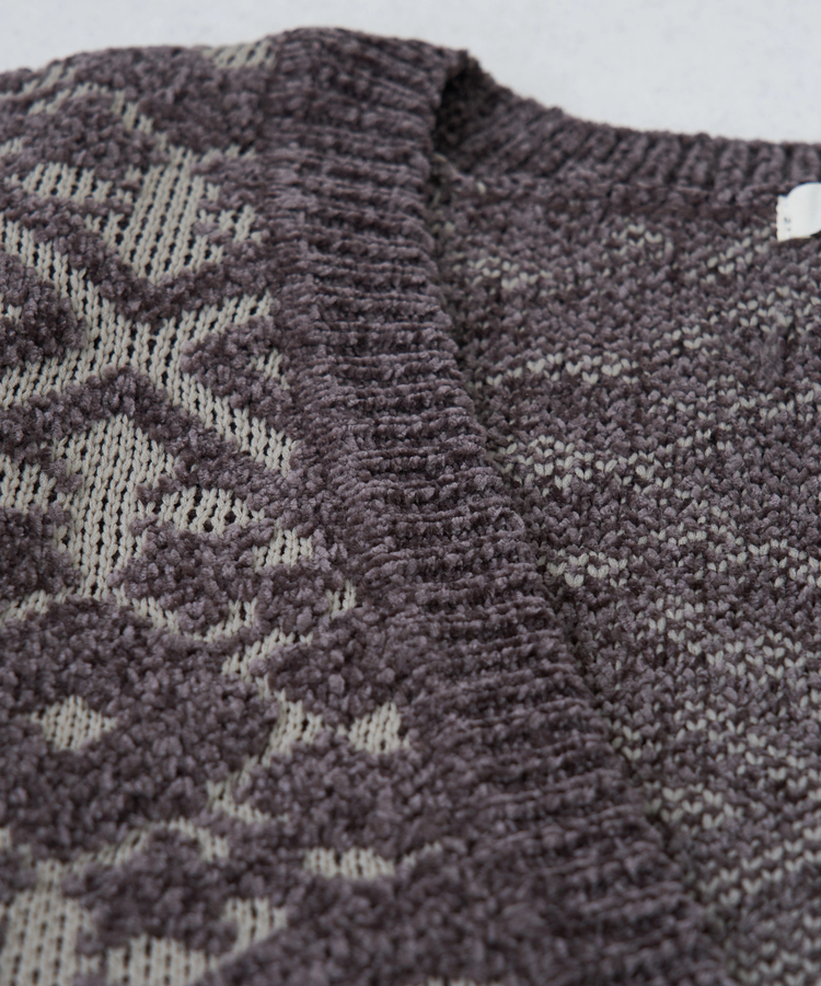 CUBE SUGAR(キューブシュガー) |【秋冬新作】モール ジャガード ニット Vネック ベスト