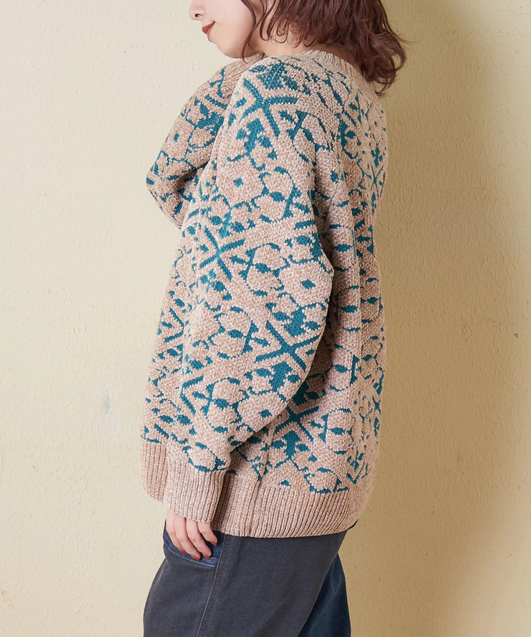 CUBE SUGAR(キューブシュガー) |【秋冬新作】モール ジャガード ニット ラグラン プルオーバー