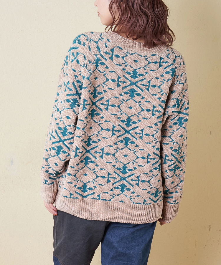 CUBE SUGAR(キューブシュガー) |【秋冬新作】モール ジャガード ニット ラグラン プルオーバー