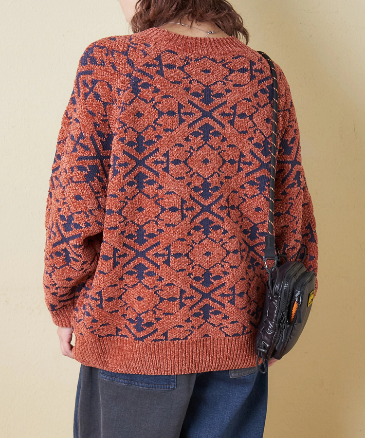 CUBE SUGAR(キューブシュガー) |【秋冬新作】モール ジャガード ニット ラグラン プルオーバー