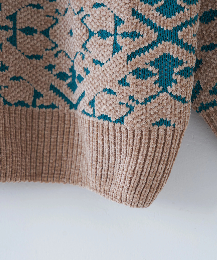 CUBE SUGAR(キューブシュガー) |【秋冬新作】モール ジャガード ニット ラグラン プルオーバー