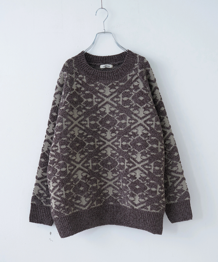 CUBE SUGAR(キューブシュガー) |【秋冬新作】モール ジャガード ニット ラグラン プルオーバー