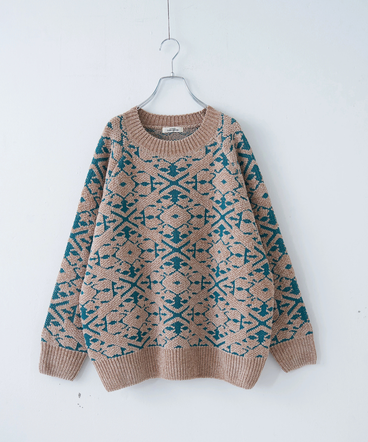 CUBE SUGAR(キューブシュガー) |【秋冬新作】モール ジャガード ニット ラグラン プルオーバー