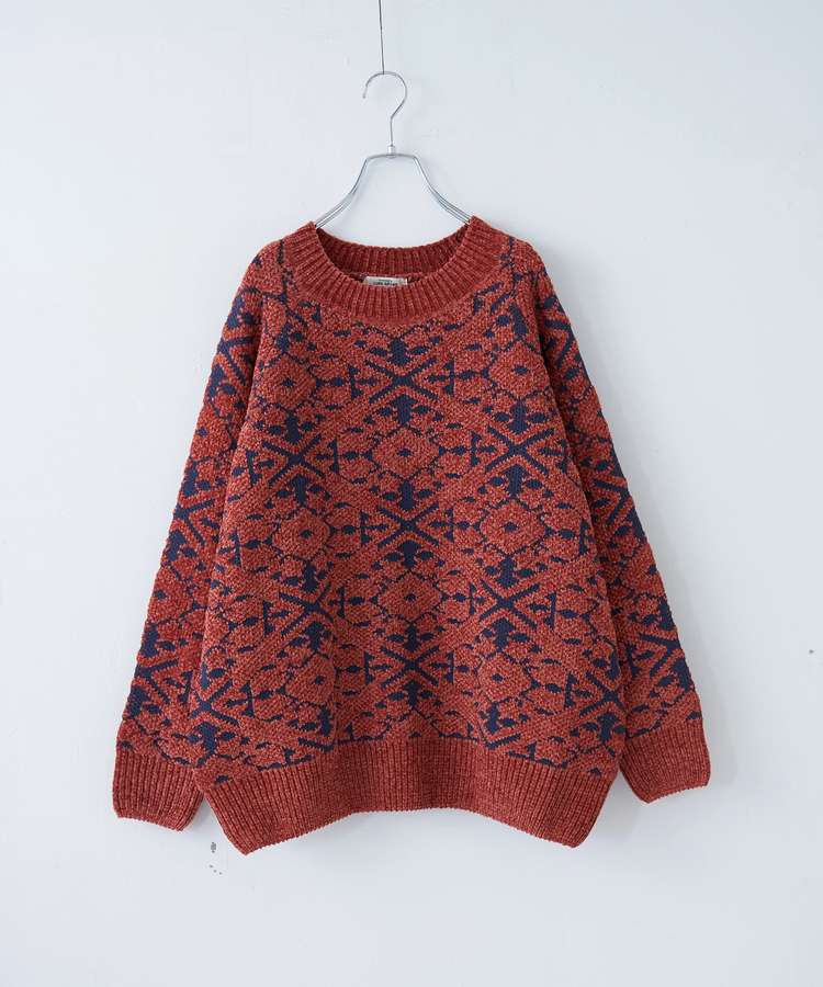 CUBE SUGAR(キューブシュガー) |【秋冬新作】モール ジャガード ニット ラグラン プルオーバー