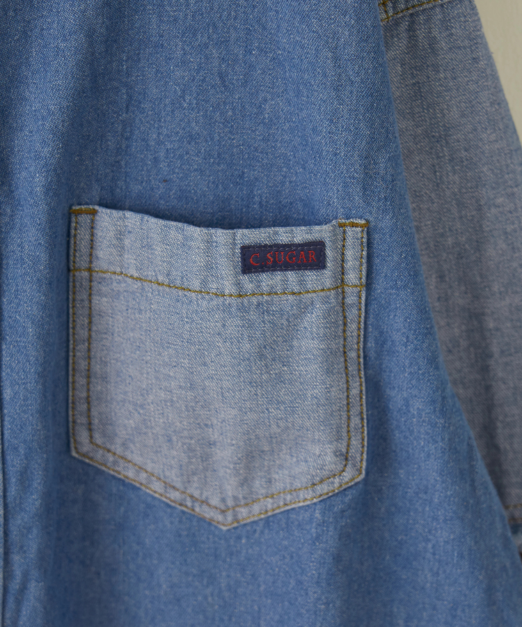 CUBE SUGAR(キューブシュガー) |【秋冬新作】8オンス デニム × スウェット リメイク風 チュニック シャツワンピース