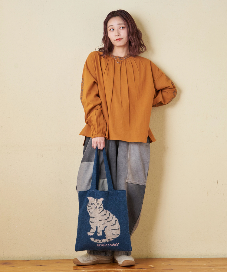 CUBE SUGAR(キューブシュガー) |【秋冬新作】リサイクル ニット アニマル柄 ジャガード トートバッグ