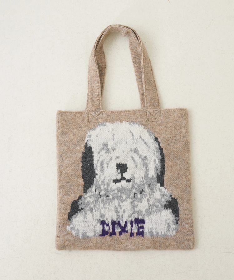 CUBE SUGAR(キューブシュガー) |【秋冬新作】リサイクル ニット アニマル柄 ジャガード トートバッグ