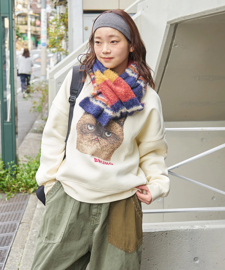 CUBE SUGAR(キューブシュガー) |【タイムセール★12/9 23:59まで】【秋冬新作】ループヤーン × シャギーヤーン ニット マルチボーダー マフラー