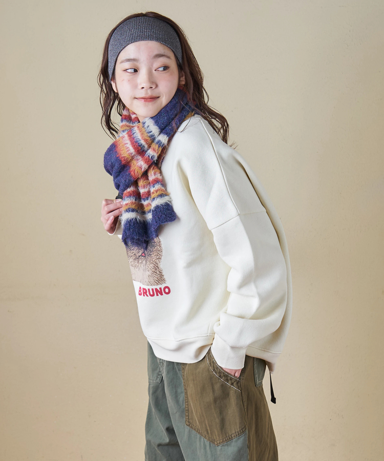 CUBE SUGAR(キューブシュガー) |【タイムセール★12/9 23:59まで】【秋冬新作】ループヤーン × シャギーヤーン ニット マルチボーダー マフラー