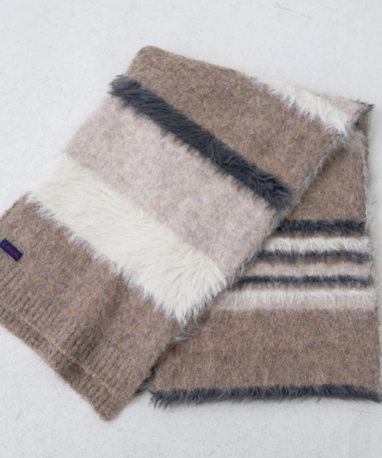 CUBE SUGAR(キューブシュガー) |【タイムセール★12/9 23:59まで】【秋冬新作】ループヤーン × シャギーヤーン ニット マルチボーダー マフラー