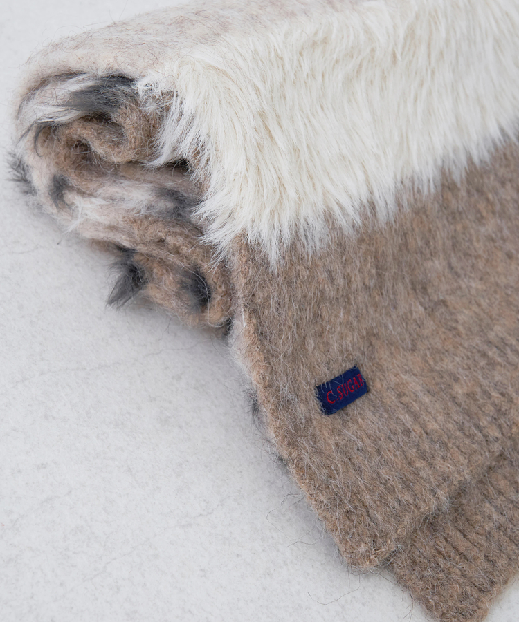 CUBE SUGAR(キューブシュガー) |【タイムセール★12/9 23:59まで】【秋冬新作】ループヤーン × シャギーヤーン ニット マルチボーダー マフラー