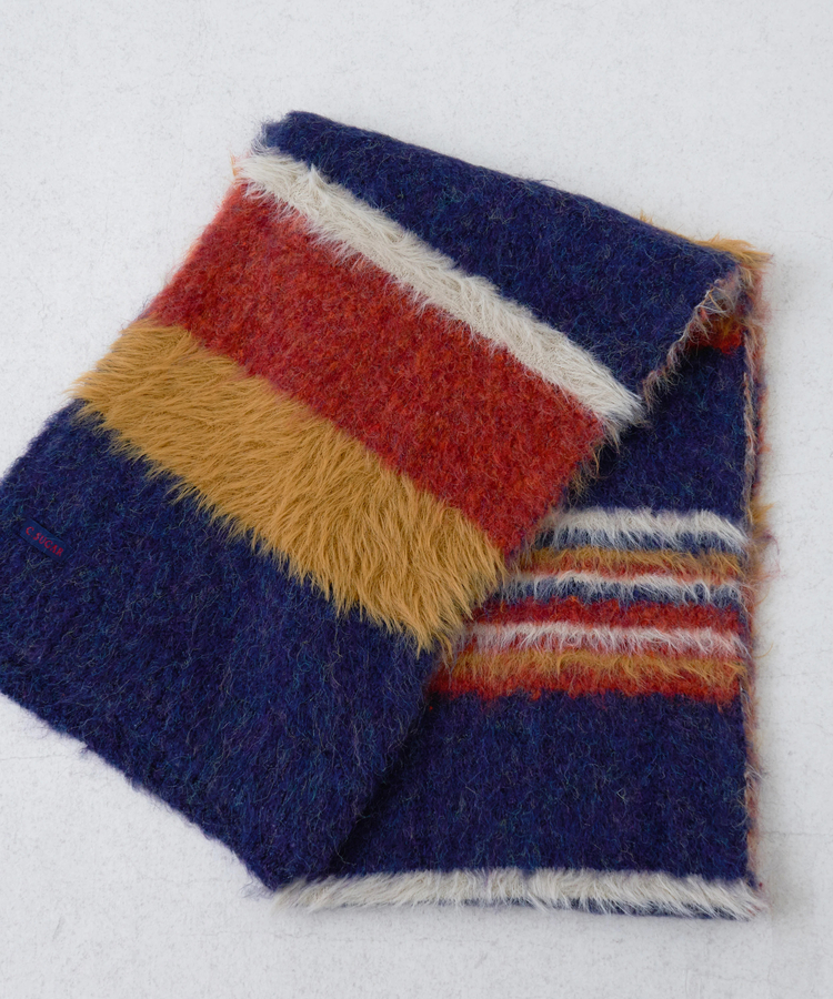 CUBE SUGAR(キューブシュガー) |【タイムセール★12/9 23:59まで】【秋冬新作】ループヤーン × シャギーヤーン ニット マルチボーダー マフラー