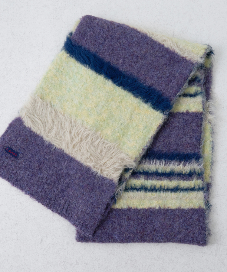 CUBE SUGAR(キューブシュガー) |【タイムセール★12/9 23:59まで】【秋冬新作】ループヤーン × シャギーヤーン ニット マルチボーダー マフラー