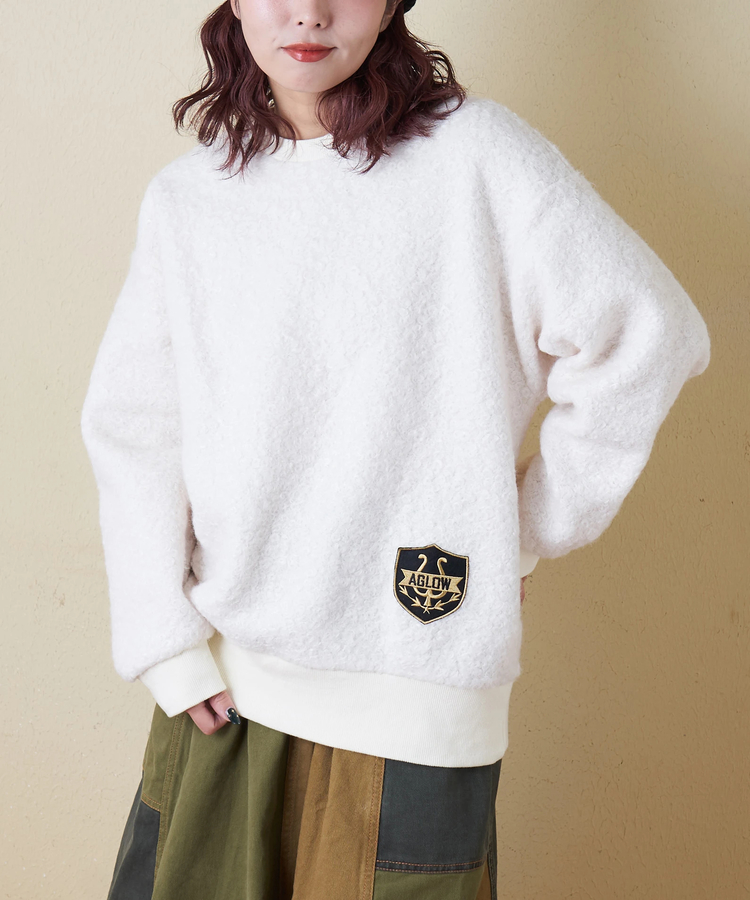 CUBE SUGAR(キューブシュガー) |【冬新作】プードルファー クルーネック プルオーバー